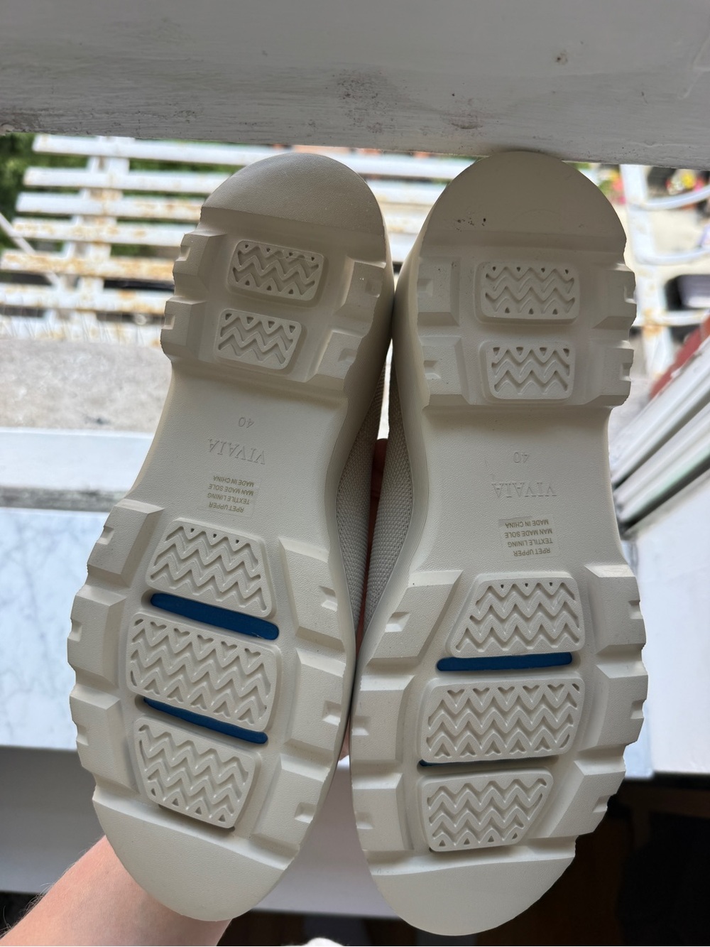 Vivaia Cream Knit Platform Chelsea Booties - Picture 4 of 6